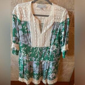 Tuckernuck floral and lace drop waist dress:)